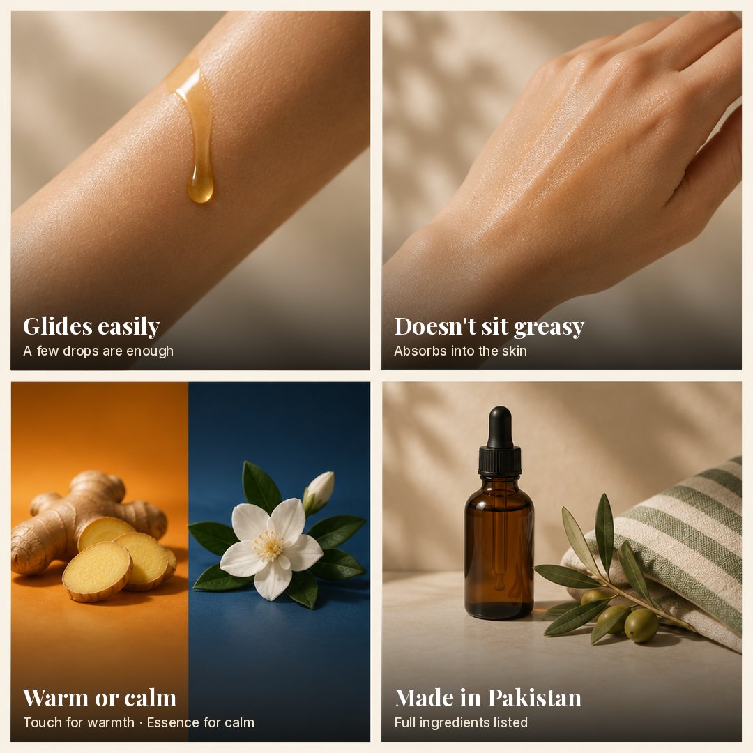 Glides easily: a few drops are enough.